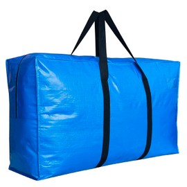 168 Gallon Extra Large Storage Bags, Jumbo Moving Storage Bags, Foldable Big Blue Waterproof Outdoor Patio Cushion Storage Bag, 65x30x20inch - 1PACK