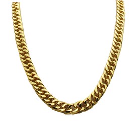COLLBATH Golden Chain Necklace for Men 60cm Imitation Jewelry Stylish Necklace for Party Prom and Casual Wear