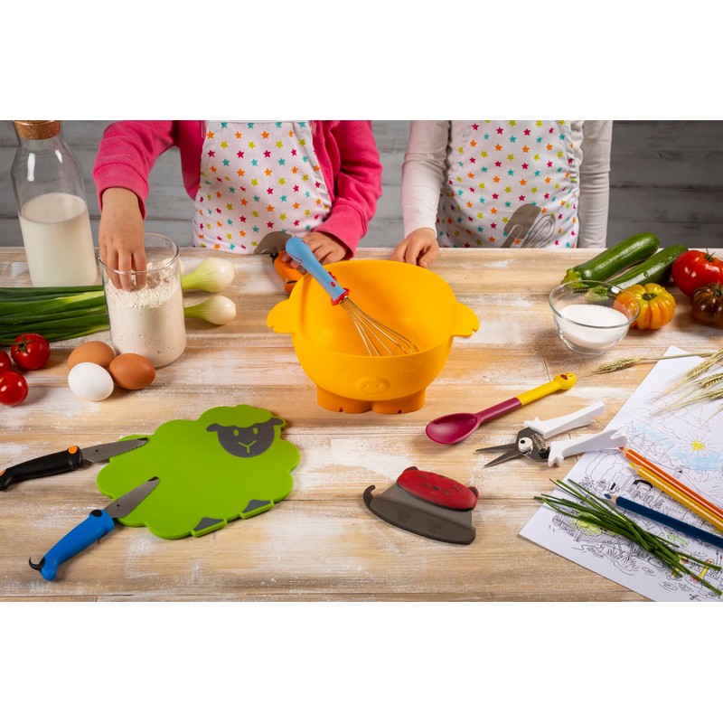 Kuhn Rikon Kinderkitchen Kids Whisk, Rooster, 9.2" x 2.2" x