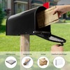 RAINHOL Black Metal Mailboxes for Outside Post Mount, Standard Mail