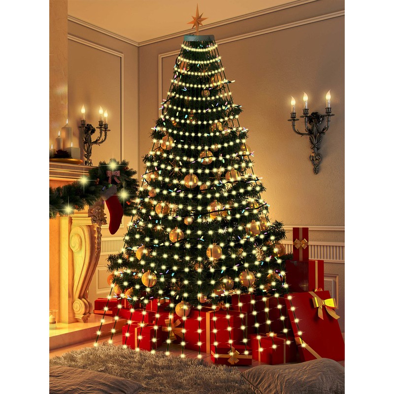 Christmas Tree Decorative Lights String Garden Layout Waterfall Lights Party