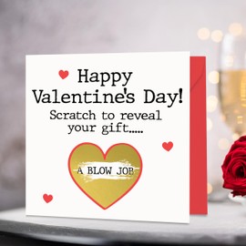 Naughty Valentine's Day Card Dirty Valentines Card Naughty Scratch Card Valentines Card For Him Valentines Card Husband Boyfriend Fiance Fiancee Rude Valentine's Card Valentines Day Card (Blow)