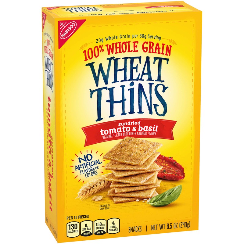 Wheat Thins Whole Grain Crackers 8.5 Oz Boxes 6, Sundried
