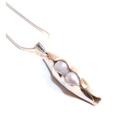 30th Wedding Anniversary Gift | Pearl Anniversary | Freshwater Pearl | Two Peas In A Pod Necklace | Sterling silver | Gift for wife