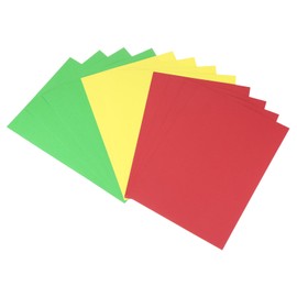 MECCANIXITY 30PCS Red Deep Green Bright Yellow Color Cardstock, 8" x 12" Origami Cardstock Paper Sheets for Printing, DIY Drawing, Art Crafts Supplies