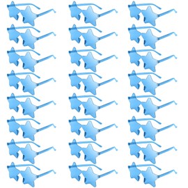 NACHLYNN Rimless Star Shaped Sunglasses Pentagram Glasses Transparent Sunglasses Valentine Day Party Favor (24, Light Blue)