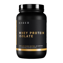 Kaged Kaged Whey Protein Isolate Powder, PB Chocolate, 100% Pure Low Lactose Whey, Post Workout Recovery Drink, Support Muscle-Building, 25g per Serving, Amazing Taste, Easy Mix for Shake, 25 Serving