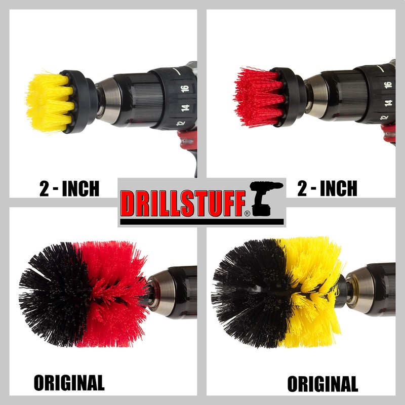 Cleaning Brush Attachments for Cordless Drill - Stiff Bristle Deck