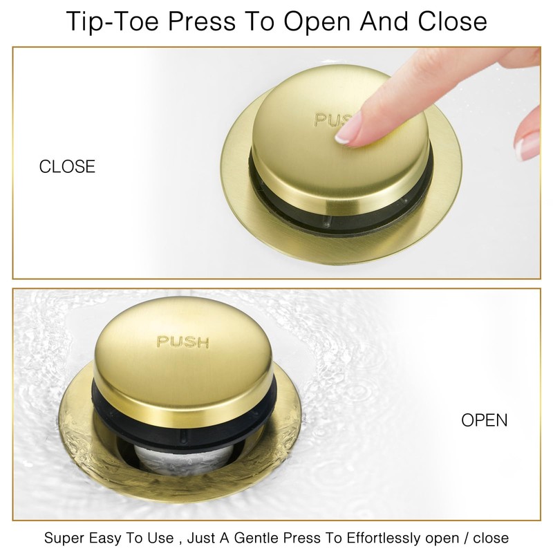 Bathtub Drain Tip-Toe Tub Trim Set with Two-Hole Overflow Faceplate,