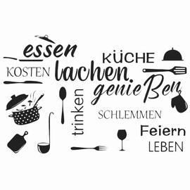Alleshelfer Wall Tattoo Sayings Kitchen Life Wall Sticker Sayings Black Wall Sticker Kitchen Decor Restaurant Quotes Sayings Cooking Wall Sticker