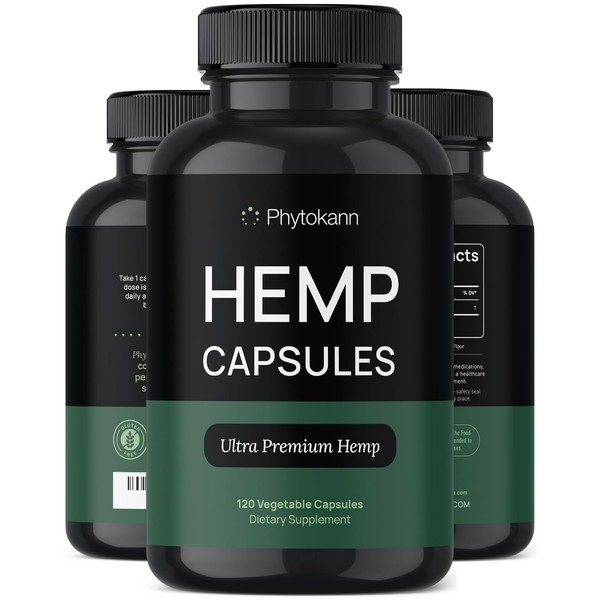 Hemp Oil Capsules Supplement | 120 Servings | Calm &