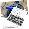 SEWACC 48 Pcs Stainless Steel Rubber Cushioned Cable Clamp Assortment