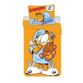 Garfield Cot Bedlinen Set 100x135 cm + Pillowcase 40x60 cm, 100% Cotton | Funny Garfield Bedding for Kids | Reversible Junior Bedding Set for Toddlers & Preschoolers | Cozy Bedding for Boys & Girls
