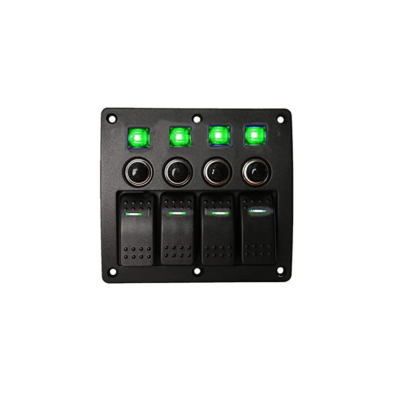 ELING 4 Gang Switch Panel LED Rocker Toggle Switch DC