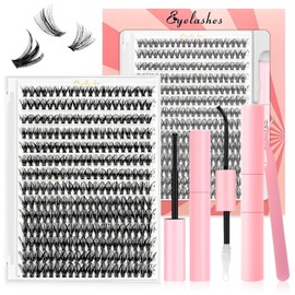 LUHI Pestañas Postizas Kit Completo,pestañas postizas naturales,kit de pestañas,pestañas postizas kit completo,Set completo de pestañas DIY, conjunto completo con 280 individuales