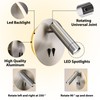 Round Wall Mount Reading Light for Bed Bedside, Modern Hardwired