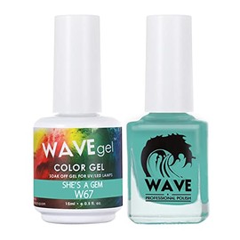 WAVEGEL Soak-Off Gel & Nail Lacquer Matching Duo Set - Simplicity Collection - #W67 She'S A Gem I 0.5 Oz