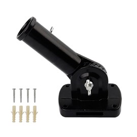 MYLERCT Aluminium Flagpole Holder, Adjustable and 180° Rotatable, Black, 26.8 mm Diameter, for Flagpole Attachment