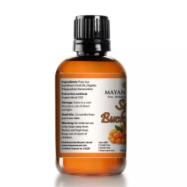 Mayan's Secret SEA BUCKTHORN FRUIT OIL UNREFINED VIRGIN USDA Organic Certified 1oz Glass bottle