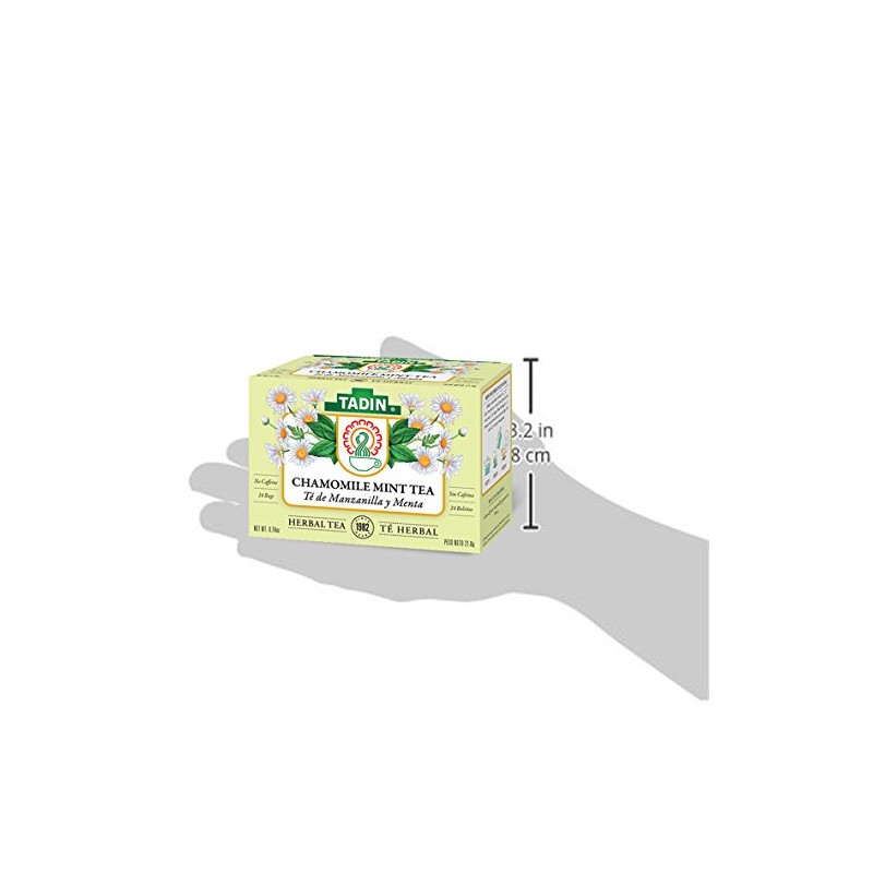 Tadin Chamomile Mint Herbal Tea - no Caffeine, 24 Tea