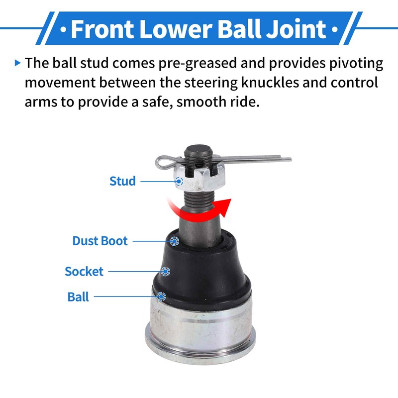 A ABSOPRO K500004 2 Pcs Front Lower Ball Joints for