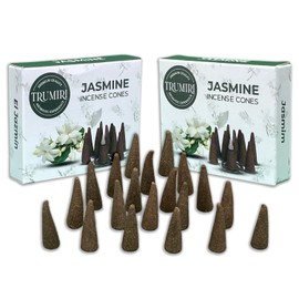 TRUMIRI Jasmine Incense Cones - Total 20 Cone Incense - Dual Pack of 10 Insence Cones - Incense Cones Scented - Cone Incense Scents - Insense Cones - Incent Cone