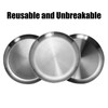 Stainless Steel Plates, 4 Pcs Lightweight Metal Plate, 26cm Unbreakable