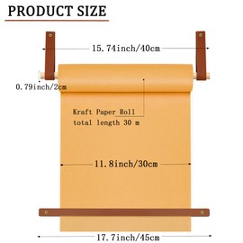 Brown Butcher Paper Roll 12" Paper Roll Dispenser,Brown Roll Wall Hanging 30meter Paper Roll Holder Suitable for Home Decoration, Coffee Shop, Restaura