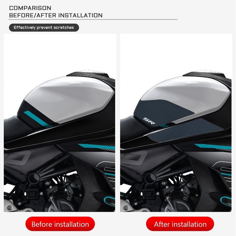 NEW Motorcycle Non-slip Side Fuel Tank Stickers Waterproof Pad Rubber