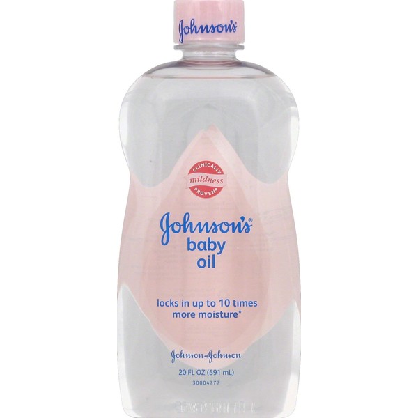 Johnson's Baby Oil, Pure Mineral Oil to Prevent Moisture Loss, Original 20 fl. oz