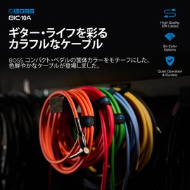 BOSS BIC-10A-BK Guitar Cable, Black, 9.8 ft (3 m), L-Shape, Straight Type, Oxygen-Free Line, Braided Cable (BIC-10A-BU)