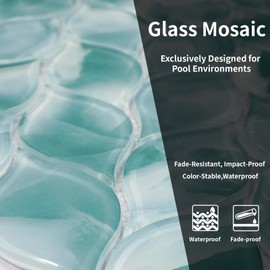 5 Sheets Ivy Glass Mosaic,Stick Tile for Kitchen Backsplash,Leaf Shape Mosaic for Home Décor