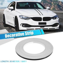 X AUTOHAUX 0.2" Width 164ft Decorative Strips Waterproof Reflective Tape Sticker Warning Tape Black for Car Motorcycle
