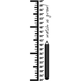 Design With Vinyl Design With Vinyl Wall Decal Pencil Growth Chart Motivational Wall Decal for Boys Girls Bedroom - Size: 24 Inch X 9 Inch