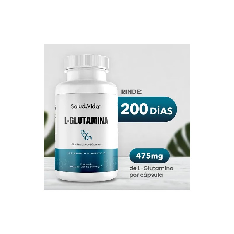 L-glutamina 200 Cápsulas 500mg Salud & Vida Mx N/a