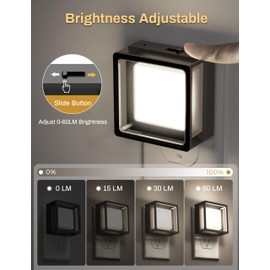 LED Night Light [2 Pack], Plug In Night Light with Dusk-To-Dawn Sensor, Night Lights Plug Into Wall, Brushed Nickel, Adjustable Brightness Nightlight For Bathroom, Hallway, Daylight White 5000k