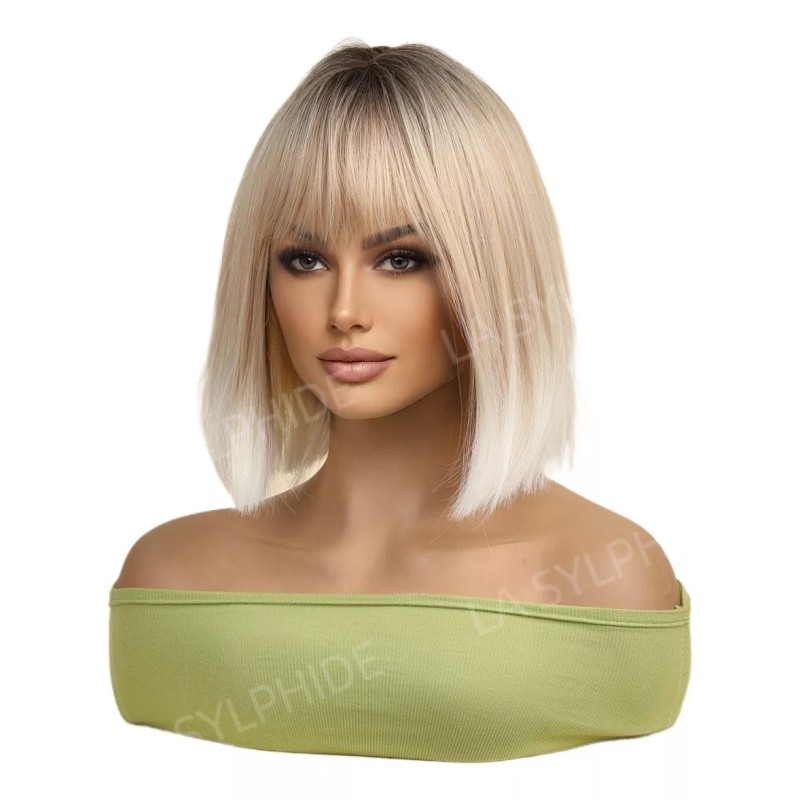 Jorla Peluca Corta De Encaje Frontal Bobo For Mujer, Rubio