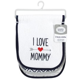 Luvable Friends Cotton Burp Cloths with Fiber Filling, Boy Mommy, One Size
