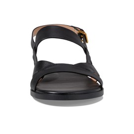 Cole Haan Women's Fawn Flat Sandal, Black Leather, 9.5