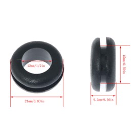 RLECS 30pcs Double Sided Rubber Coil Inner Diameter 12mm1/2 Hole 14 Environment-Friendly Coil Loop Flame Retardant Anti-Static Anti-Aging Loop Rubber Cable Sleeve