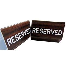 Reserved Sign for Church Pews with Dual Sided Script and Easy Clamp Attachment Larger Size 6 Inch, Set of 2