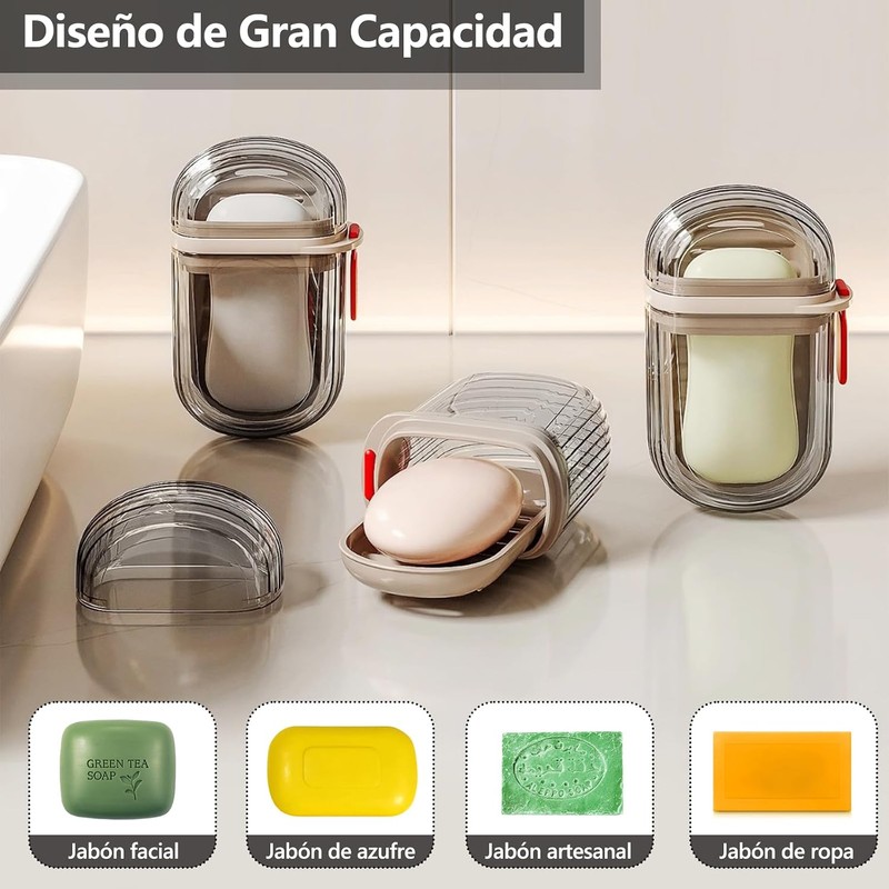 Jabonera de viaje estanca NZNDWYT YM‑ZYH – Doble capa, portátil
