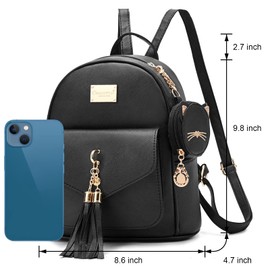 I IHAYNER Girls Fashion Backpack Mini Purse Backpack for Women Small Leather Backpack Purse for Teen Girls with Coin Purse and Tassel Green