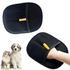 Jindizi 2 x Pet Hair Remover Cat Gloves, Versatile Double Sided Pet Grooming Gloves, Reusable Pet Hair Remover Glove, Static Hair Removal Gloves, Applies Pet Care