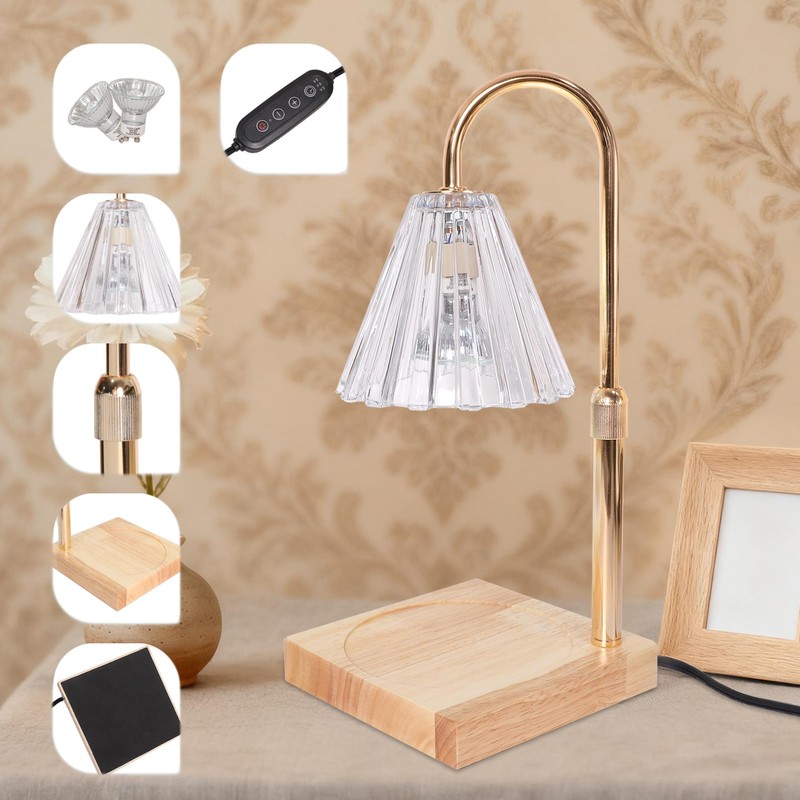 PETRISTRIKE LED Candle Warmer Lamp with Dimmer & 2/4/8H Timer,