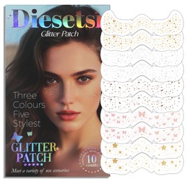 Diesetsr Face Glitter Freckles Makeup Patches - 10 Count, Cute Sparkling Fake Freckles Stickers for Women Festivals, Concerts, Parties, and Cosplay -Cosmetic Glitter-5 Optional Designs