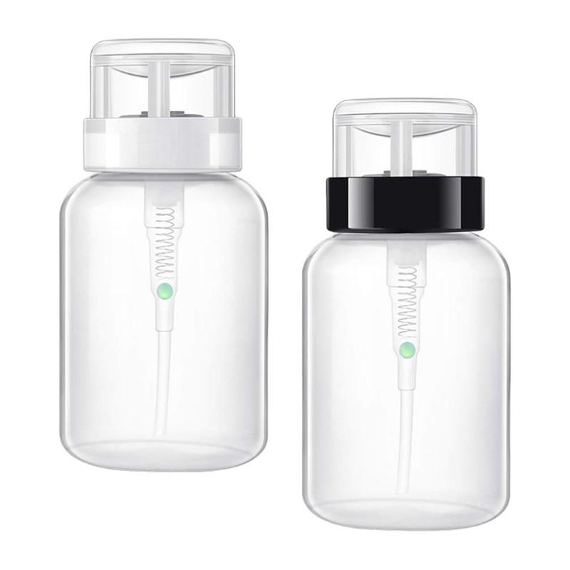 Minkissy 2 x Empty Nail Polish Remover Press Bottles Lockable