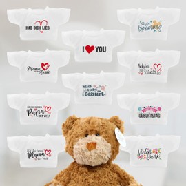 Minifeet Bär Björn Saying Bear with T-Shirt – Alles Liebe zur Geburt – The Plush Attention for Fresh Parents