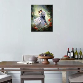 Tucocoo Dancing Lover Paint by Numbers Kits 16x20 inch Canvas DIY Oil Painting for Adults with Brushes and Acrylic Pigment - Romantic Couple Abstract Garden Picture for Home Decor (Without Frame)