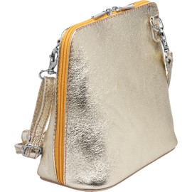 Caspar TL778 Small Elegant Women's Leather Clutch Shoulder Bag - Yellow -